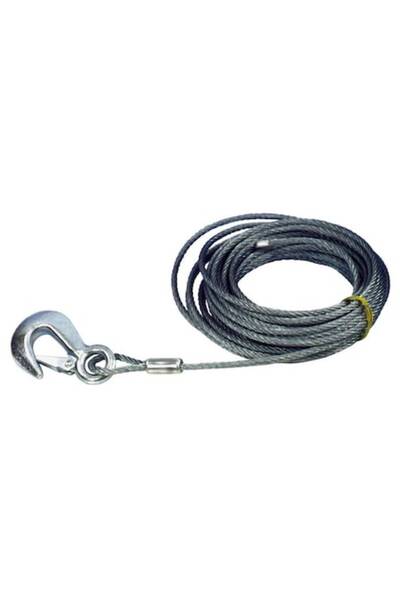 GFN Cablu de troliu din oțel cu terminal cu ochi presat și cârlig, lungime 10 m, diametru 7 mm