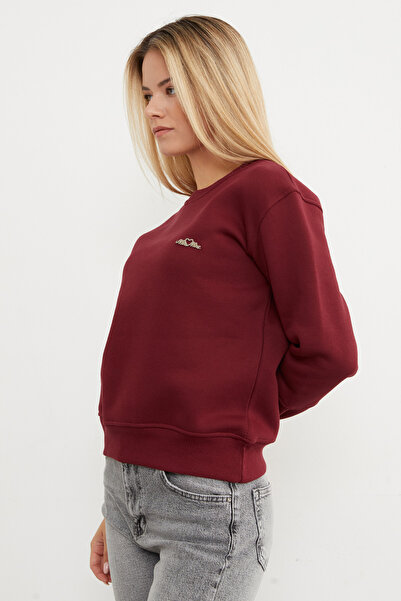 Fulla Moda 3 Thread Metal Accessory Crew Neck Sweatshirt