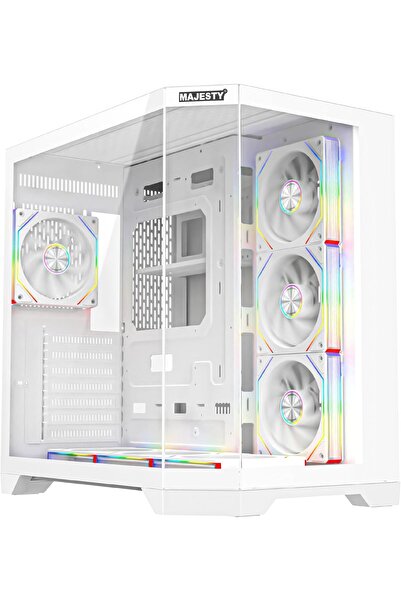 majesty Mid Tower Mavera PC Case with 7 Infiniti ARGB Fans Pre-Installed for Efficient Airflow with