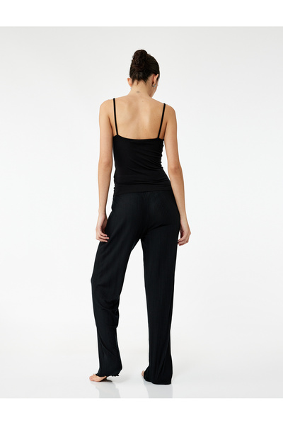 Koton Modal Kumaş Dokulu Düz Bol Paça Pijama Altı