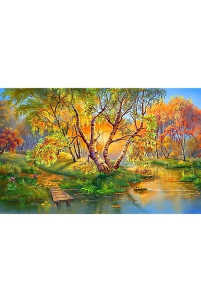 GRELYS PRINT Tablou Canvas, Septembrie, 80 x 50 cm, Rama lemn, Multicolor