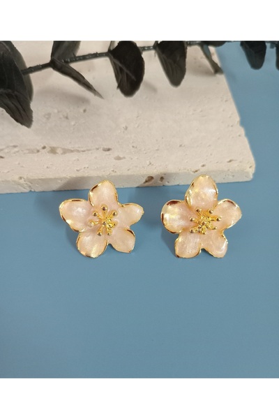 mos&more Cream Flower Women's Earrings