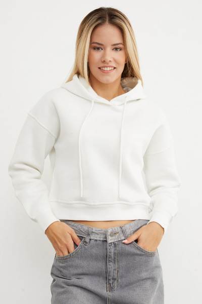 Fulla Moda 3 Thread Basic Hooded Sweatshirt