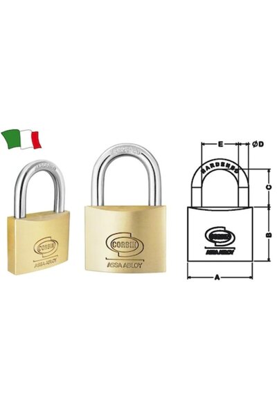 GFN Corbin Spring Padlock, Shackle Diameter 50 mm, Body Width 40 mm