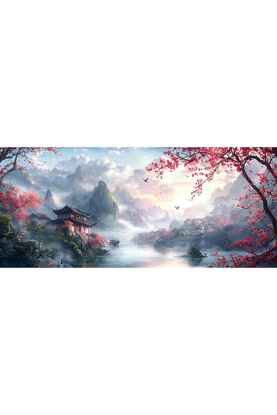 VeliumCraft Pictură pe pânză pentru sufragerie, peisaj japonez, păsări, munți...