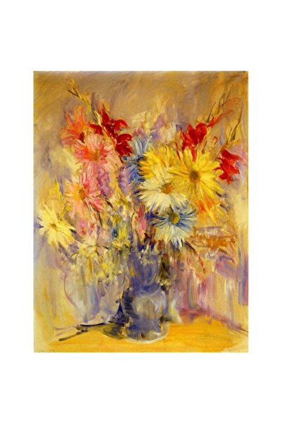 GRELYS PRINT Pictură pe pânză, Vază cu flori, 60 x 80 cm, Ramă din lemn, Mult...