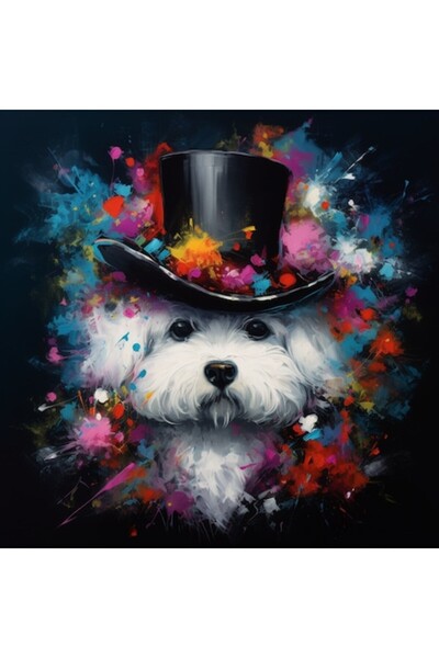 GRELYS PRINT Pictură pe pânză pentru sufragerie, dormitor, câine cu personali...