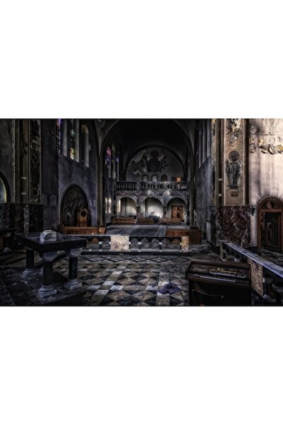 GRELYS PRINT Pictură pe pânză, Arhitectură, Biserică, 90 x 60 cm, Ramă din le...