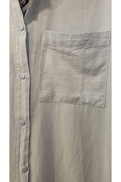 trendbysena Cămașă de damă din bumbac cu un singur buzunar și nasturi