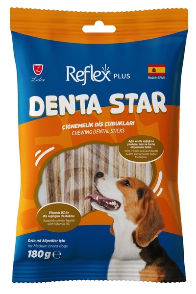 Reflex Plus Dentastar Chewing Dental Sticks Orta Irk Yetişkin Köpek Çiğnemeli...