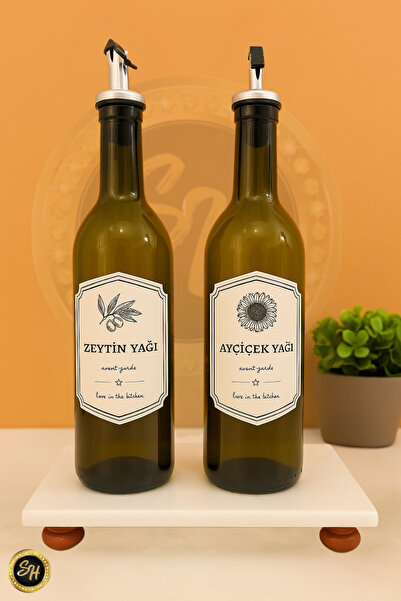 Snow Homs Set of 3 Oil and Vinegar Bottles with Marble Stand 750 ml Olive Oil Liquid Oil Bottle Transparent Oil Pot Oil Dispenser