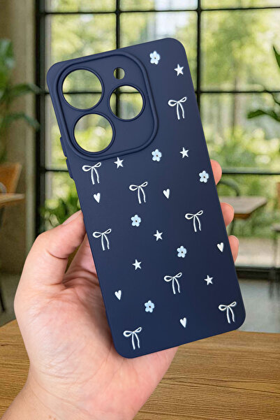 Vip Case Tecno Spark 10 Pro Compatible Mini Bow Patterned Silicone Shock-Absorbing Classic Protective Rubber Case 277