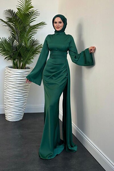 Şulemoda Giyim Βραδινό φόρεμα Birsel Balık Πράσινο