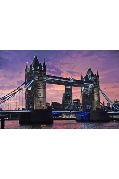 GRELYS PRINT Tablou Canvas, Tower Bridge, Pod peste Tamisa, Londra, 90 x 60 c...
