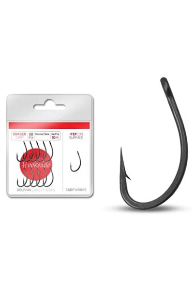 DELPHİN Cârlige Hokkaido Graser Tefcon, ochi, mărimea 8 - pentru pescuitul crapului