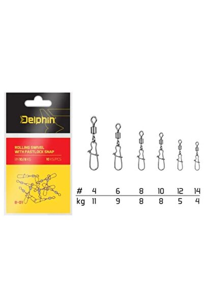 DELPHİN Vartejuri cu Agrafe Fastlock Swivel B-01, 10 Bucati/Pachet