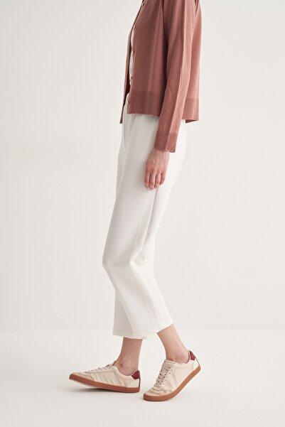 EBU Prive Kadın Scuba Havuç Pantolon Ekru