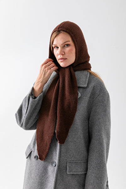 Wega Moda Γυναικείο καπέλο Yumoş με κασκόλ – Χειμερινό καπέλο με λεπτομέρεια από κασκόλ και λαιμόκοψη |   100% μαλλί - Μπαλακλάβα