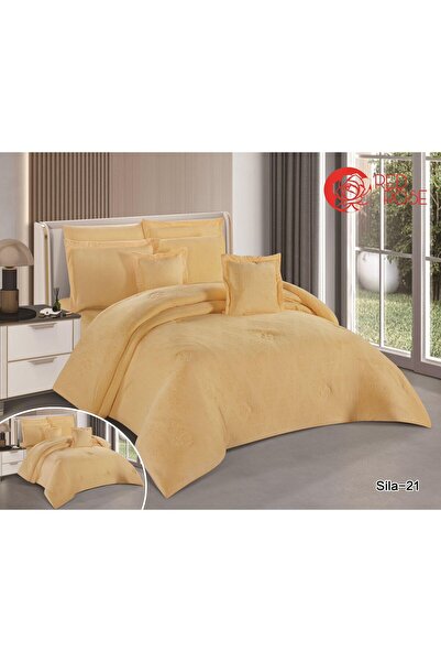 Red Rose Winter comforter set, velvet, with soft fur, 5-piece comforter set