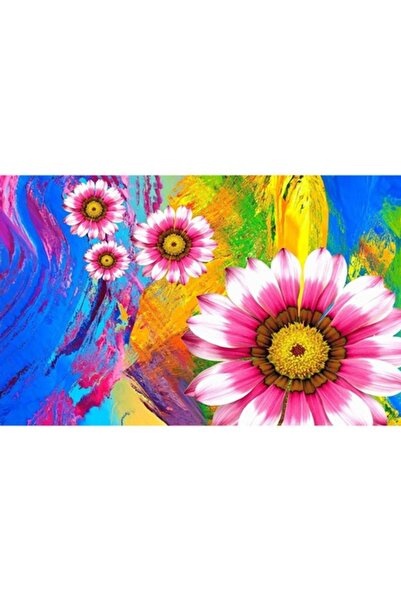 GRELYS PRINT Pictură pe pânză, Flori și culori, 80 x 50 cm, ramă din lemn, mu...