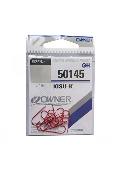 Mimteam Owner Hook 50145 KISU-K, Paddle Eye, No. 18, Red, 15 pcs