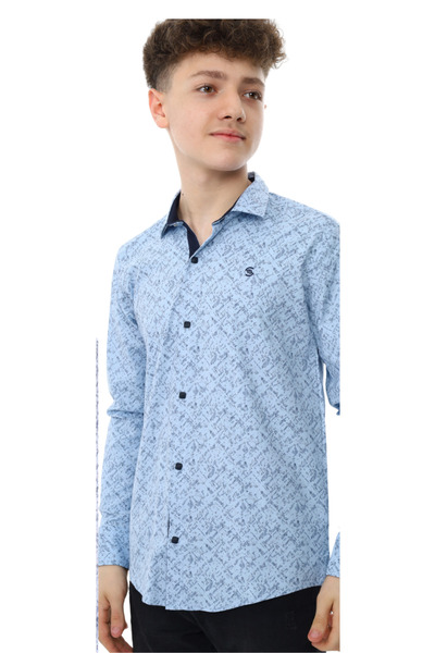 njn Boy's Patterned Long Sleeve Shirt