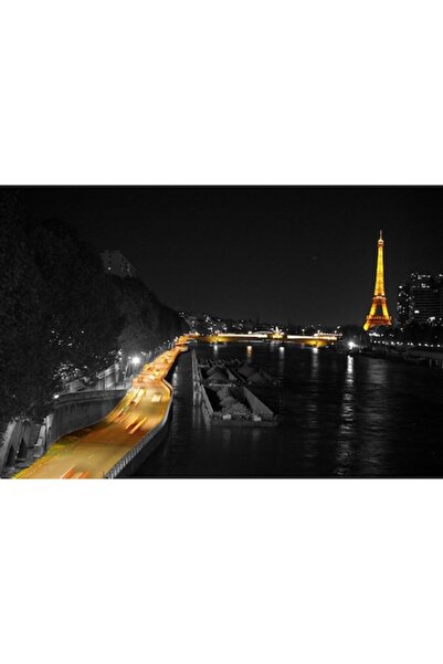 GRELYS PRINT Pictură pe pânză, Oraș, Paris, Turnul Eiffel, 90 x 60 cm, Ramă d...