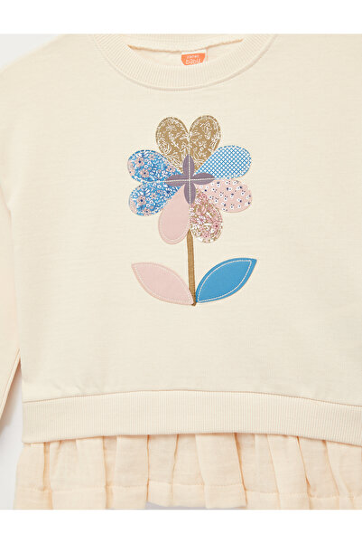 Koton Bavlněná mikina s dlouhým rukávem a květinovým vzorem