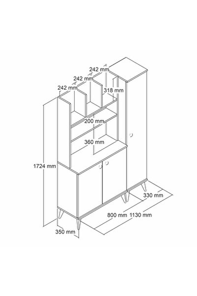 FERNISO Modern Ahşap Tasarım Dolaplı Kahve Köşesi