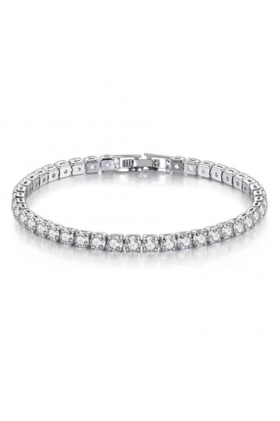 Eva Grace Evana tennis bracelet, silver, white gold plated and decorated with zirconia