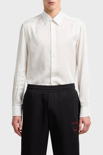 Emporio Armani Jacquard Regular Fit Satin Look Classic Collar Shirt Men's Shirt Em001537 Af15074