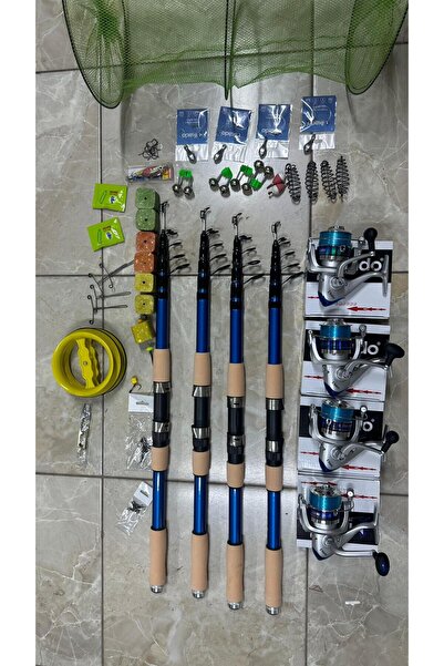 ÇINAR SATAR Olta Seti̇ 4 Lü Epoksi̇ Halka Kali̇teli̇ 300 Cm 300 Gram Atarli 6000 Li̇lk Misinali Maki̇ne 70 Parça