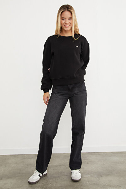 Fulla Moda Φούτερ με λεπτομέρεια από μεταλλικό αξεσουάρ με 3 κλωστές