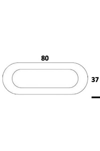 OSCULATI Lumină frontală de curtoazie Oculus, albastră, 80x37x5 mm, neîncastrată, inel din oțel inoxidabil
