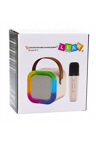OEM Boxa karaoke wireless Leantoys K12, microfon, albastru, 9x9x7cm