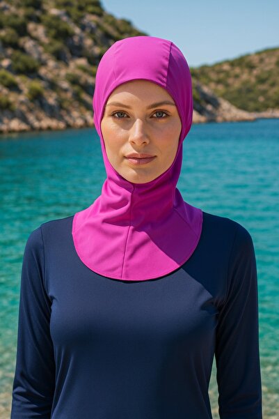 My-o Ninja Bone Boyunluklu Likralı Sporcu Bonesi Kadın Tesettür Hijab Başörtü-Deniz Ve Havuz İçin Uyumlu