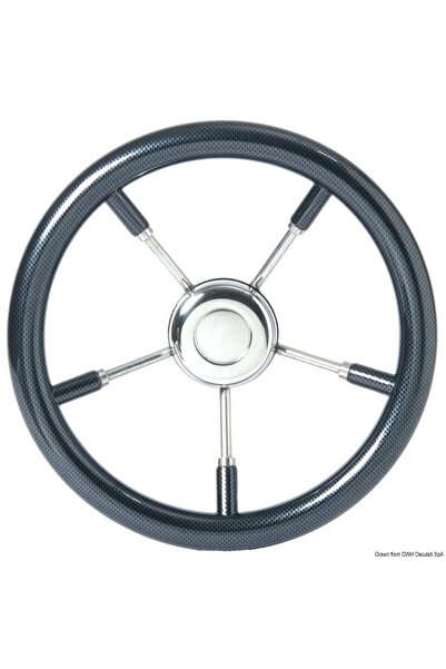 OSCULATI Nautical Steering Wheel, Soft Polyurethane, 400 mm, Grey, compatible Ultraflex/Morse/Teleflex