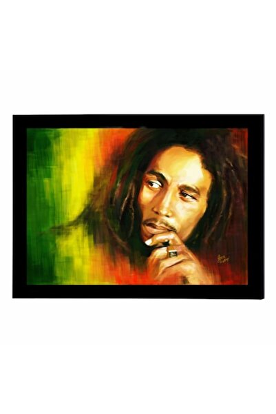 GRELYS PRINT Pictură pe pânză cu ramă, Bob Marley, 30 x 20 cm,