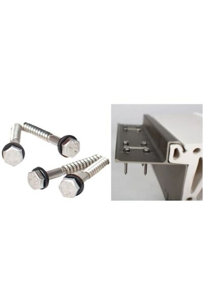 GFN Șuruburi din oțel inoxidabil AISI 316 pentru lemn, 6 mm x 50 mm, șaibă HD...