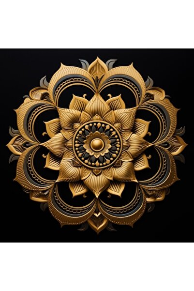 GRELYS PRINT Tablou Canvas Mandala regala gold 3, zen, yin yang, pentru dormi...