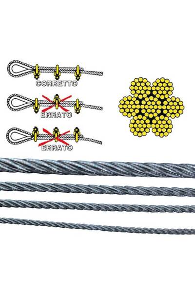 GFN Cablu din oțel inoxidabil AISI 316, diametru 2 mm, 7x19 (133 fire), 100 m