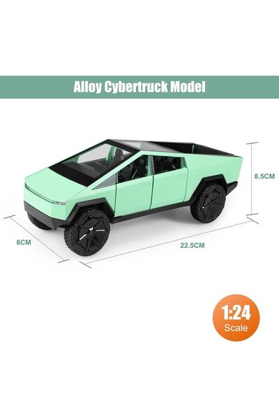 REZZOSS Cybertruck Pickup With Motorcycle Alloy Car Model Diecast Toy Vehicle Sound and Light Simitation CaR