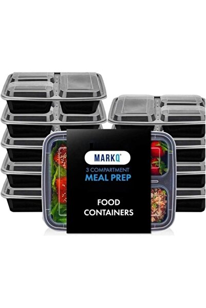 MARKQ [عبوة من 10 قطع] [32 أونصة] حاويات تحضير الوجبات مع أغطية - صندوق تخزين...