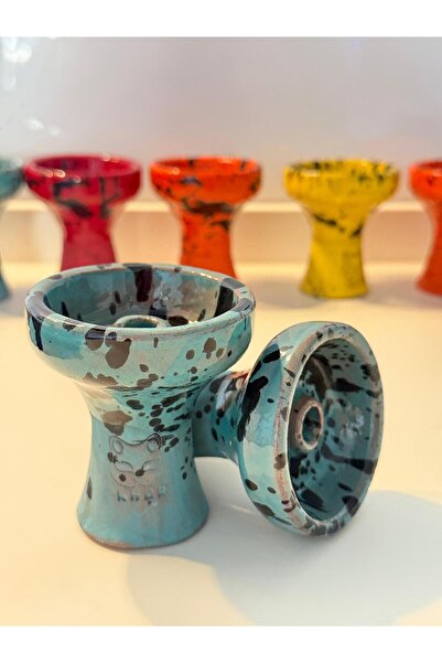 Khor Nargile Lülesi Toprak Nargile Lülesi Rus Kili Tek Delik Toprak Lüle Mavi...