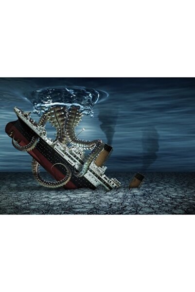 GRELYS PRINT Tablou Canvas, S.O.S., 70 x 50 cm, Rama lemn, Multicolor