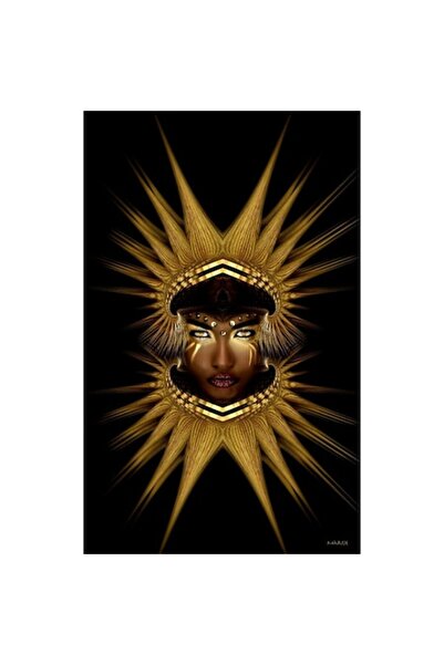 GRELYS PRINT Pictură pe pânză, Ochi aurii, 50 x 80 cm, Ramă din lemn, Multicolor