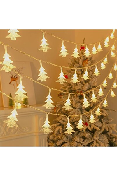 MILEXING Ghirlandă luminoasă LED de Crăciun, 40 LED-uri în formă de brad, 6m,...