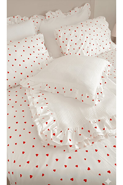 GÖRMEZ TEKSTİL 100% Cotton Fitted Sheet Pique Set – Double Size, 4 Pillowcases