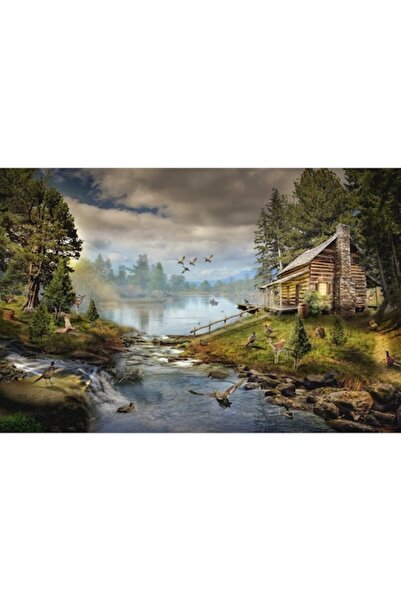 GRELYS PRINT Tablou Canvas, Cabana ideala 3, Peisaj, 90 x 60 cm, Rama lemn, M...