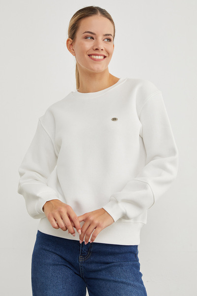 Fulla Moda Φούτερ με λεπτομέρεια από μεταλλικό αξεσουάρ με 3 κλωστές